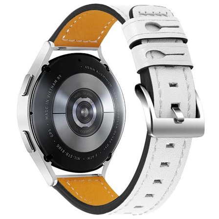 Amazfit GTS / GTR 42mm klockarmband i koskinnläder - Vit