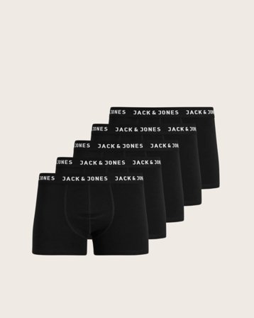 Jack & Jones JACHUEY TRUNKS 5 PACK NOOS JNR Noir Sous-vêtements Garçon - Kids Brand Store