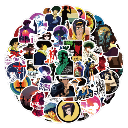 IC 60 Tegnede Anime Stjerne Cowboy Doodle Klistermærker