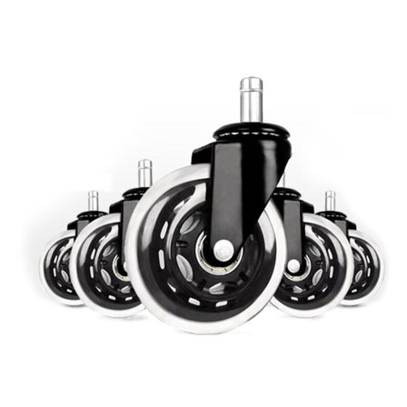 5 st. svängbara hjul, nylonhjul för kontorsstol, robusta svängbara hjul för trägolv och matta