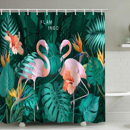 Flamingo dusjforheng, med 12 plastkroker - stil 3 180*180cm