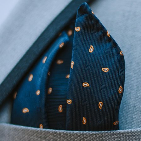 Lenço de Bolso Azul Marinho para homens - Lenços de bolso estampados