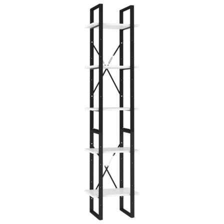 Vidaxl Bokhylla 5 Hyllplan Vit 40x30x175 Cm Konstruerat Trä Vit