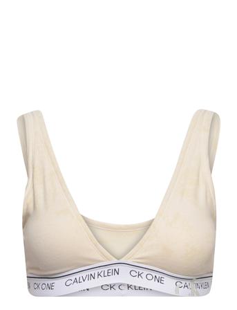 Unlined Triangle Lingerie Bras & Tops Soft Bras Tank Top Bras Beige Calvin Klein