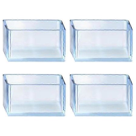 4 st/set 80*80 mm Fyrkantiga Transparenta Stolsbensskydd Gummifötter Skydd Dammskydd Möbel