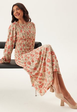 Happy Holly - Structure Smock Midi Dress - Floral/Patterned