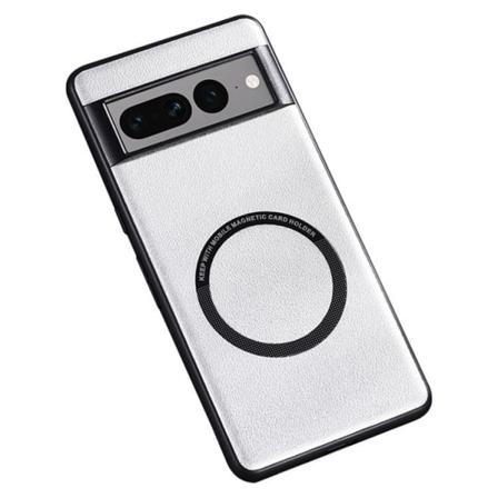 Google Pixel 7 Skal Magsafe Magnetic Pu-läder - Vit