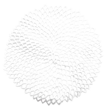 Silverfärgad rund barockinspirerad PVC-plastunderlägg med ihålig isolering för matbord