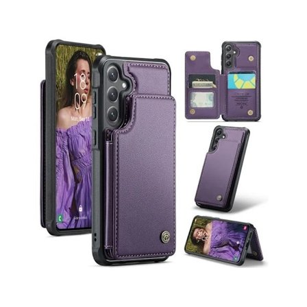 CaseMe Stöttåligt Skal Korthållare Stativ 4-Fack Samsung S25 Lila