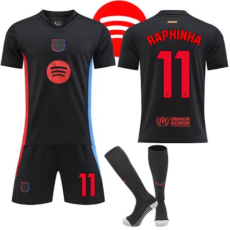 Barcelona vierasjalkapallopaita lapset/aikuiset 2024-2025 Raphinha #11[JUN] 26