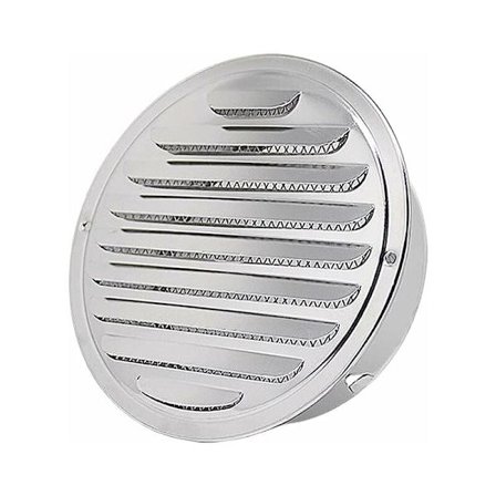Rostfritt stål runt ventilationsgaller i metall