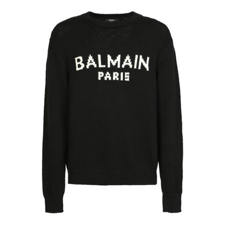 Balmain basic sweater made entirely of wool, practical and casual Sort, Herre