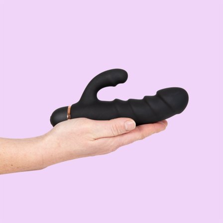 Black Amazing Ribbed Mini Rabbit - Vuxen.se - Vibrator