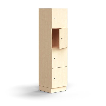 Schließfachschrank QBUS, 1641x400x420 mm, Birke