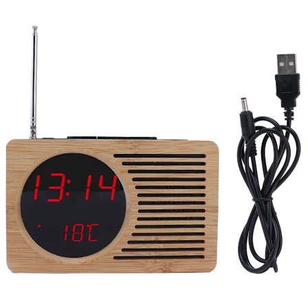 Multifunktionell FM-radio elektronisk väckarklocka för hem, sovsal och skola