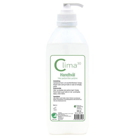 CLIMA30 Handtvål med pump oparfymerad 600ml - Lyreco - Städ och hygien - Tvål och hygien - Tvål - Flytande