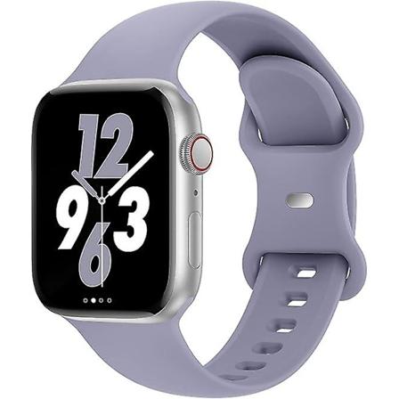 Remse Kompatible med Apple Watch 42mm 44mm 45mm 49mm, Udskiftning Blød Silikon Sport Tilbehør Rem Armbånd Til Kvinder Mænd Lavendel Grå