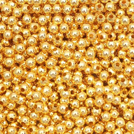 30-500 st Pläterade-guld metallpärlor Rund fröavståndsbricka Lös legeringspärlor för smyckenstillverkning DIY-armband halsringstillbehör Golden 10mm 