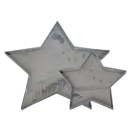 Ljusfat / Stjärnfat 2-pack 40+24 cm Chic Antique