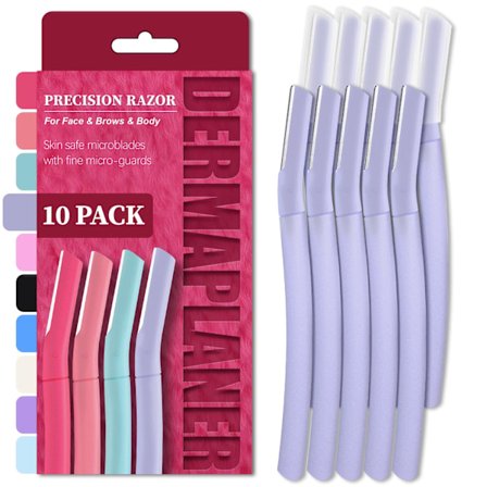 Ansigtsbarberknive til kvinder, Dermaplaning barberkniv til kvinder ansigt, Øjenbrynsbarberkniv, Dermaplaning værktøj, Blid eksfoliering mikroblade 