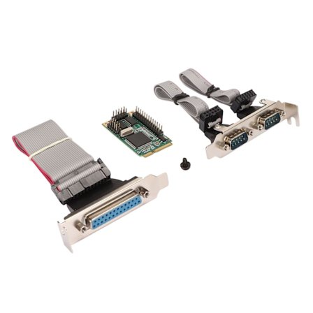 Mini PCIe Combo sarja-rinnakkais laajennuskortti 6 Gbs 2 RS 232-porttia 1 DP25-nastainen PCI Express tulostin LPT-portin laajennuskortti
