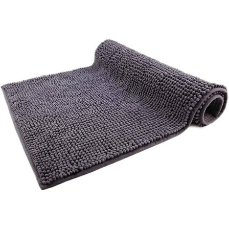 Grå Badematte - Modulsett - Sklisikker, Absorberende og Myk