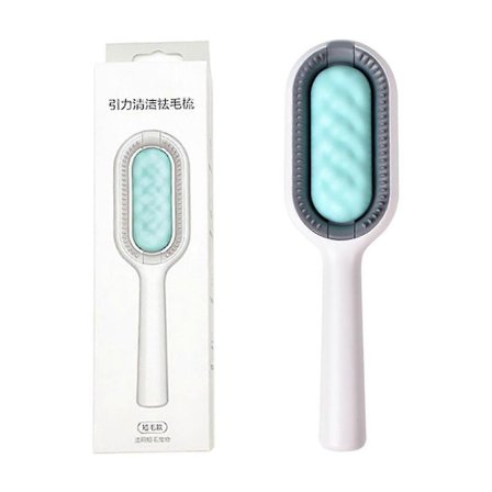 Kjæledyrstellbørste Fjerner floker Selvrengjørende børste for kattehårrengjøring og -stell