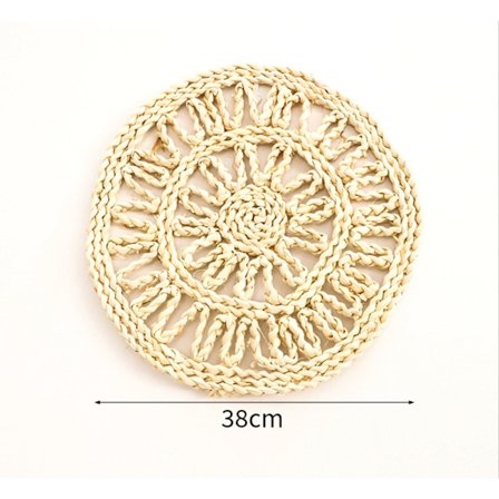 Mais flettet blomst B rund rotting stor halmhenger bohemsk veggdekorasjon hjem