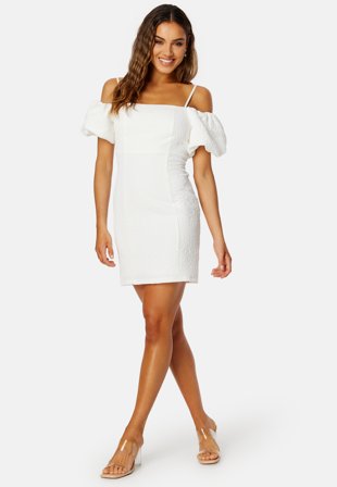 Bubbleroom Occasion Zelia Puff Sleeve Dress White Klær