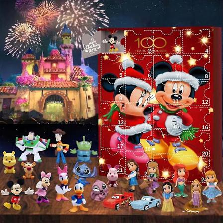 2023 Julekalender, Mickey Mouse Kawaii Figurer Leker, 24 Dagers Julekalender Nedtelling Blindboks, Nydelige Julegaver Til Barn Jenter C