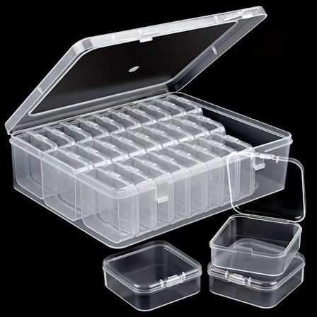 Oppbevaringsboks for nanoperler, tilbehør, diamantperler, transparent organizer for smykker, neglekunst og tilbehør, plastlomme.