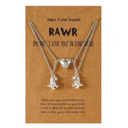 Kjede med knust hjerte for beste venn Søte dinosaur-smykker Gaver til jenter