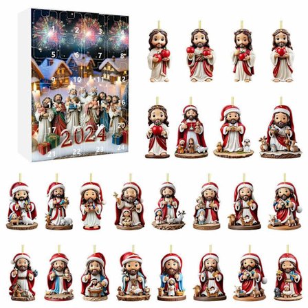 Jesus-hänge Adventskalender med 24 delar, julklapp