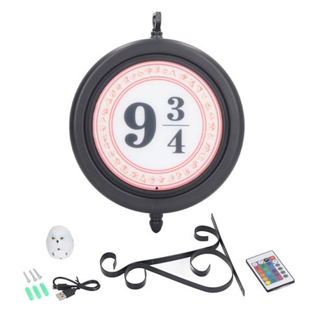 3/4 skylt dekorativt ljus hängande vintage fjärrkontroll justerbar plattform 9 3/4 skylt nattlampa