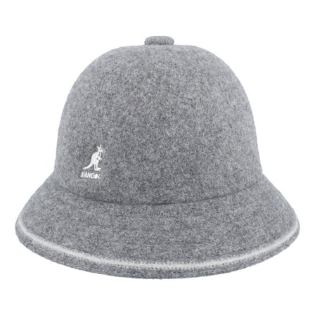 Kangol - Grey bucket Kapelusz - Stripe Casual Flannel/Off White Bucket @ Hatstore