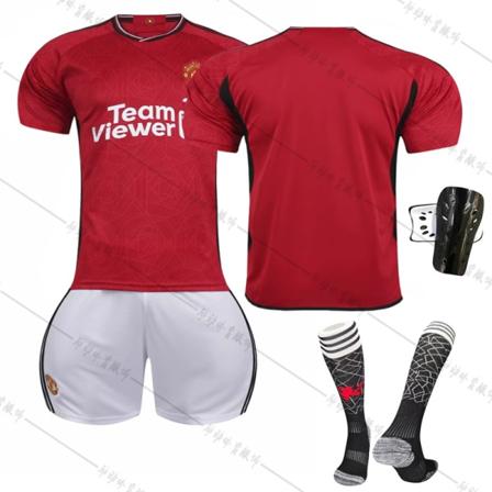 23-24 Manchester United hjemme Røde Djævle fodbolduniform sæt nr. 10 Rashford 21 Anthony 25 Sancho 7 Mount No size socks + protective gear #24