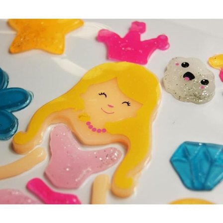 Gel vinduesdekoration - Princess - Glitter