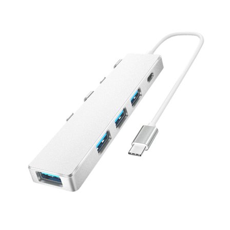 USB-förlängare Typ-C Dockningsstation 3.0 Hub 4 Portar Portabel Praktisk USB 5Gbps USB 2.0 Splitter för Dator U Disk