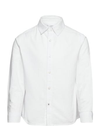 Oxford Cotton Shirt Shirts Long-sleeved Shirts Hvit Mango*Betinget Tilbud