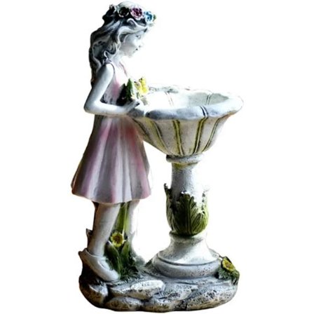 Solcelle lanterne havedekoration fe engleharpiks figur statue skulptur dekoration