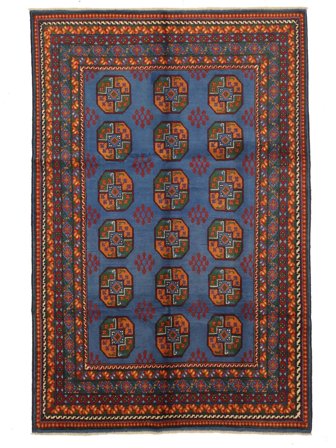 Noué À La Main Afghan Fine Tapis 196X296 De Laine