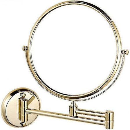 Veggmontert sminkespeil 8 tommer svingbar dobbeltsidig uttrekkbar sammenleggbar S