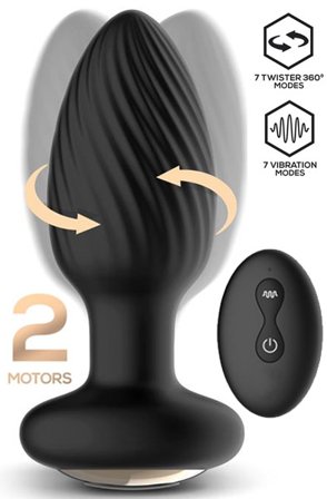 Drago Vibration Butt Plug, 360o Twister & Remote Control - Woome.pl