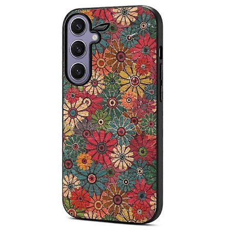 Samsung Galaxy S25+ -kotelo, kukkakuvioinen PU-nahka + PC + TPU-puhelinkuori