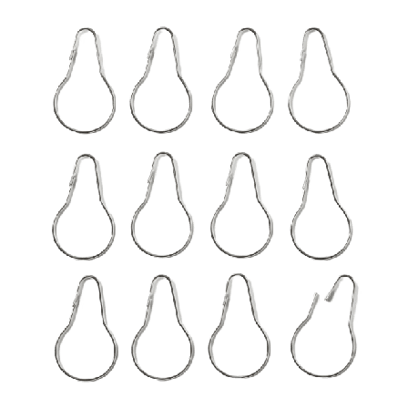 Åhléns Home Ringar för duschdraperi, 12-pack Badrumstillbehör Silver ONESIZE
