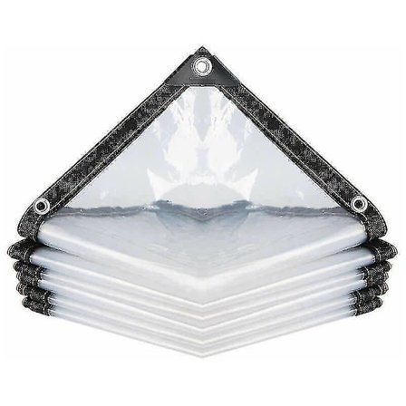 Gjennomsiktig vanntett presenning med maljer, Pe flerbruks vanntett rivebestandig ultralett presenning presenning (størrelse: 2*3m)