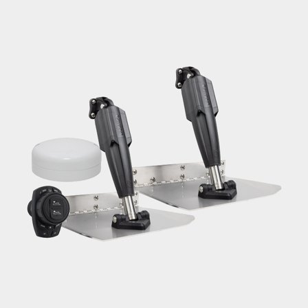 Elektrisches Trimmklappen-Kit Lenco, 12 x 12" (30 x 30 cm), für Boote 18 - 32 Fuß (5.5 - 9.5 m), 12 V, Edelstahl, mit Trimmklappen + Zylindern + 