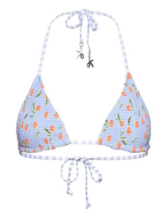 Summer Crush Shirred Reversible Slide Tri Swimwear Bikinis Bikini Tops Triangle Bikinitops Blå Seafolly*Betinget Tilbud