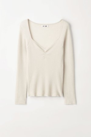 Soft Goat - Fine Knit Cashmere Top - Women cashmere sweater - M - Cream