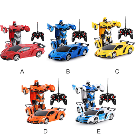 Transform fjärrkontrollbil - RC-bilar, en-knapps transformerande, 360 graders rotationsdrift, 2,4 GHz 1:18 skala, present till barn i åldern 4-6 år 